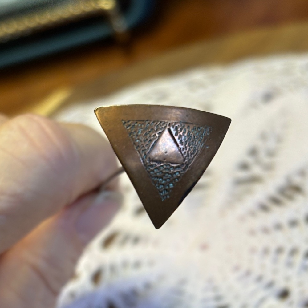 Triangular Copper Hat Pin - image 1